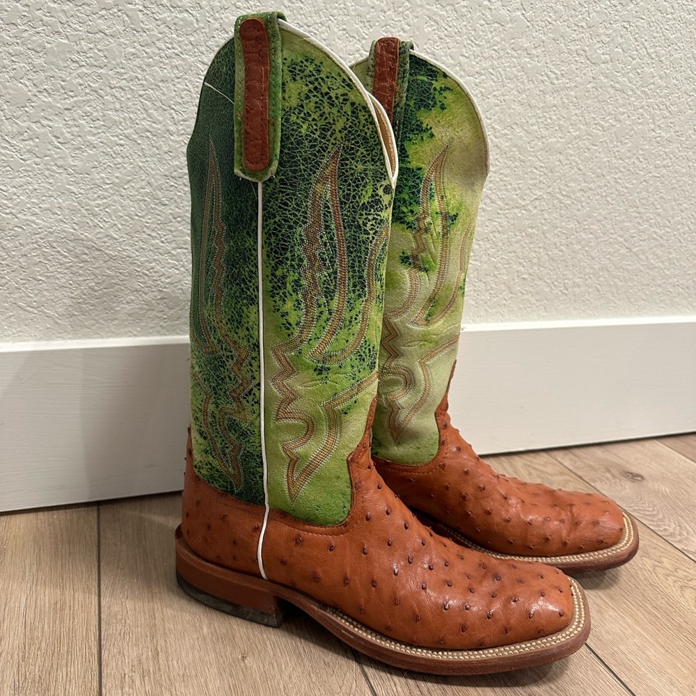 Anderson Bean Green and Brown Heeled Boots